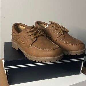 Nautica Men's Brown Leather Oxfords